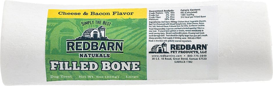 Redbarn Filled Bone Natural Cheese & Bacon Flavor Dog Chew
